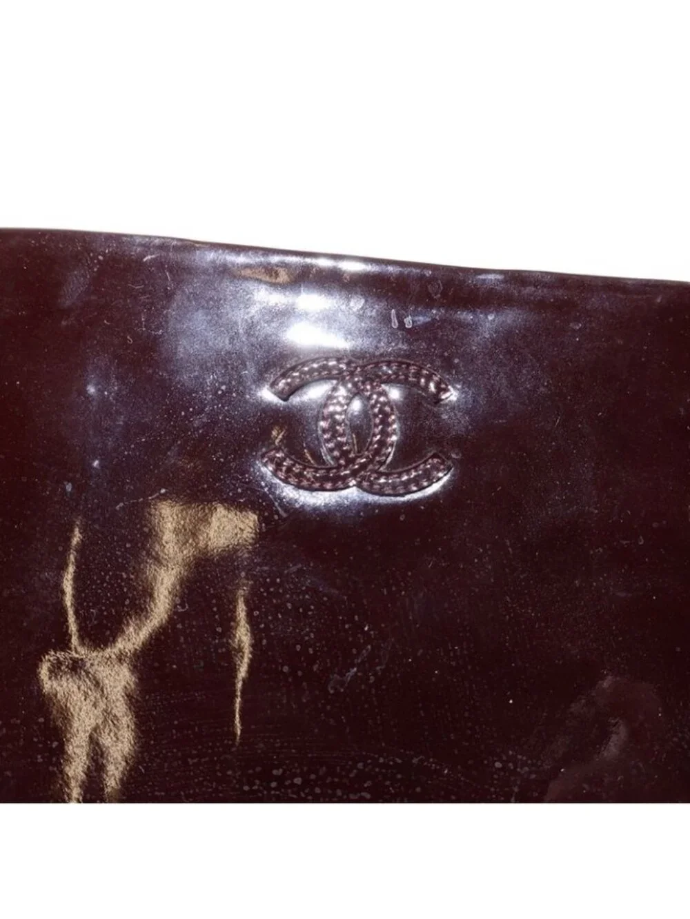 Chanel CC Logo Patent Long Boots Brown - Picture 5 of 6